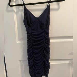 Lucy in the Sky Blue Ruched Bodycon Mini Dress